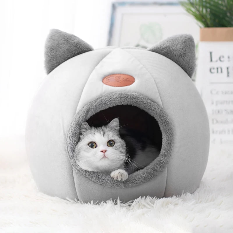 Cama para Gato Inverno - Cesta Aconchegante de Descanso Profundo para Gatos e Pequenos Cães, Tenda para Pet, Ninho Aconchegante, Cama para Gato de Interior
