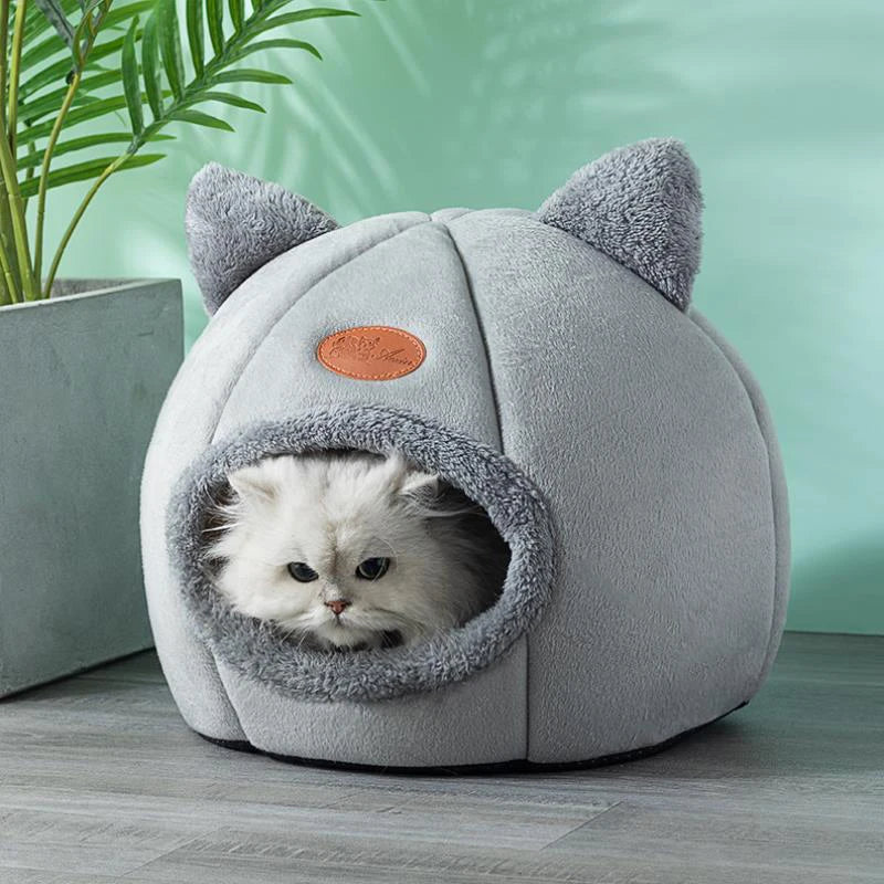 Cama para Gato Inverno - Cesta Aconchegante de Descanso Profundo para Gatos e Pequenos Cães, Tenda para Pet, Ninho Aconchegante, Cama para Gato de Interior