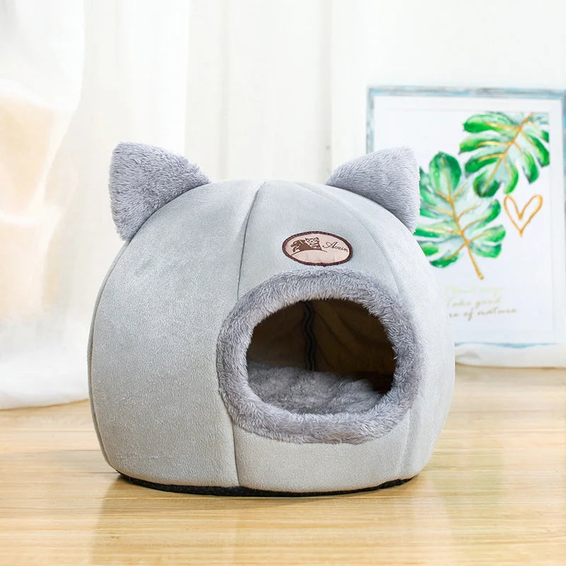 Cama para Gato Inverno - Cesta Aconchegante de Descanso Profundo para Gatos e Pequenos Cães, Tenda para Pet, Ninho Aconchegante, Cama para Gato de Interior