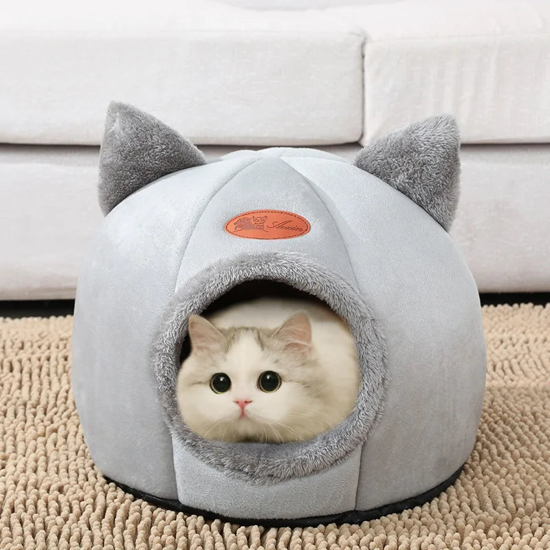 Cama para Gato Inverno - Cesta Aconchegante de Descanso Profundo para Gatos e Pequenos Cães, Tenda para Pet, Ninho Aconchegante, Cama para Gato de Interior