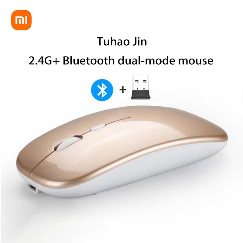 Mouse Bluetooth Xiaomi 2.4GHz - Sem Fio, Recarregável e Silencioso com Ajuste de DPI
