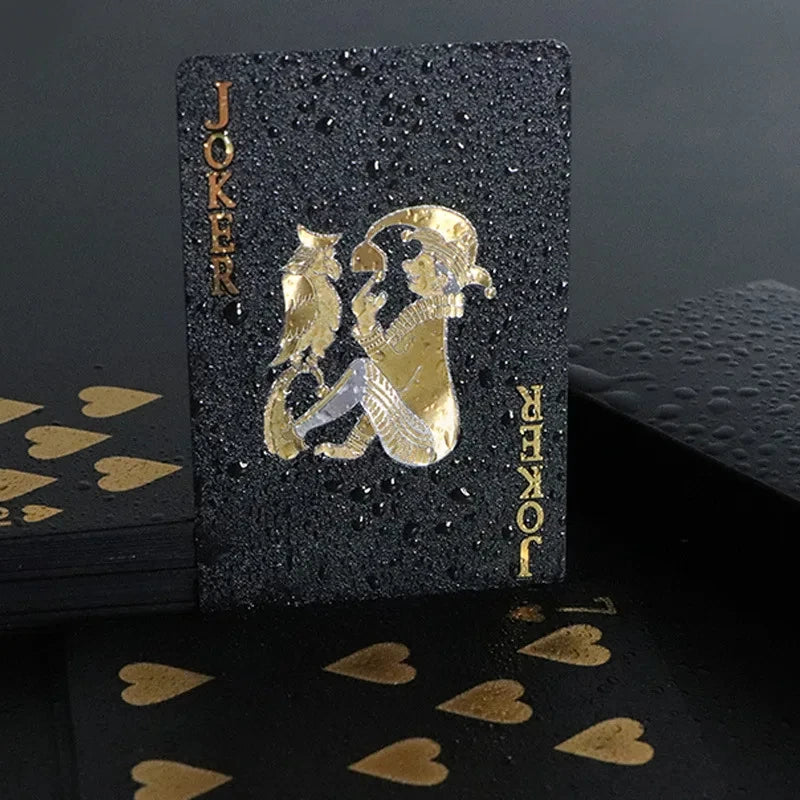 Baralho de Cartas Preto e Dourado, Jogo de Cartas à Prova D'Água, Traje de Pôker, Mágica Dmagic, Pacote de Coleção para Jogo de Tabuleiro