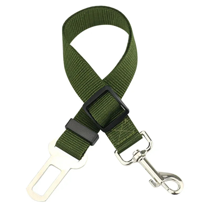 Cinto de Segurança Ajustável para Carro - Cinto de Assento para Pet, Cadeado de Segurança para Cães e Gatos, Arnês e Guia de Tração para Veículos