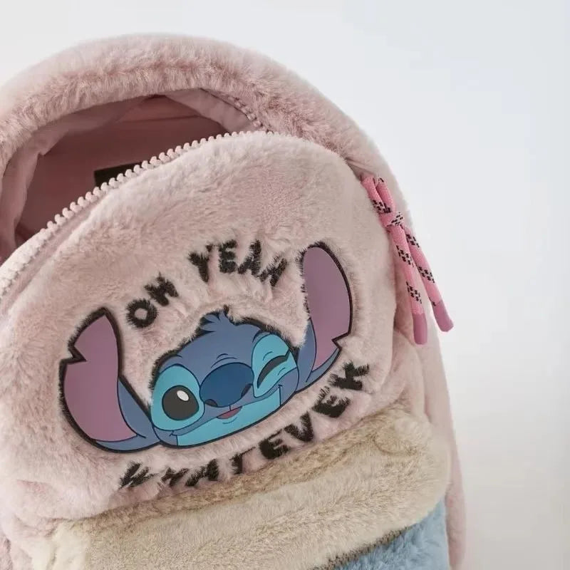 Mochila Escolar Disney Hello Kitty, Mochila de Cartum Versátil para Crianças, Mochila Infantil Charmosa para Jardim de Infância, Presente para Crianças, Mochila Kuromi e Stitch