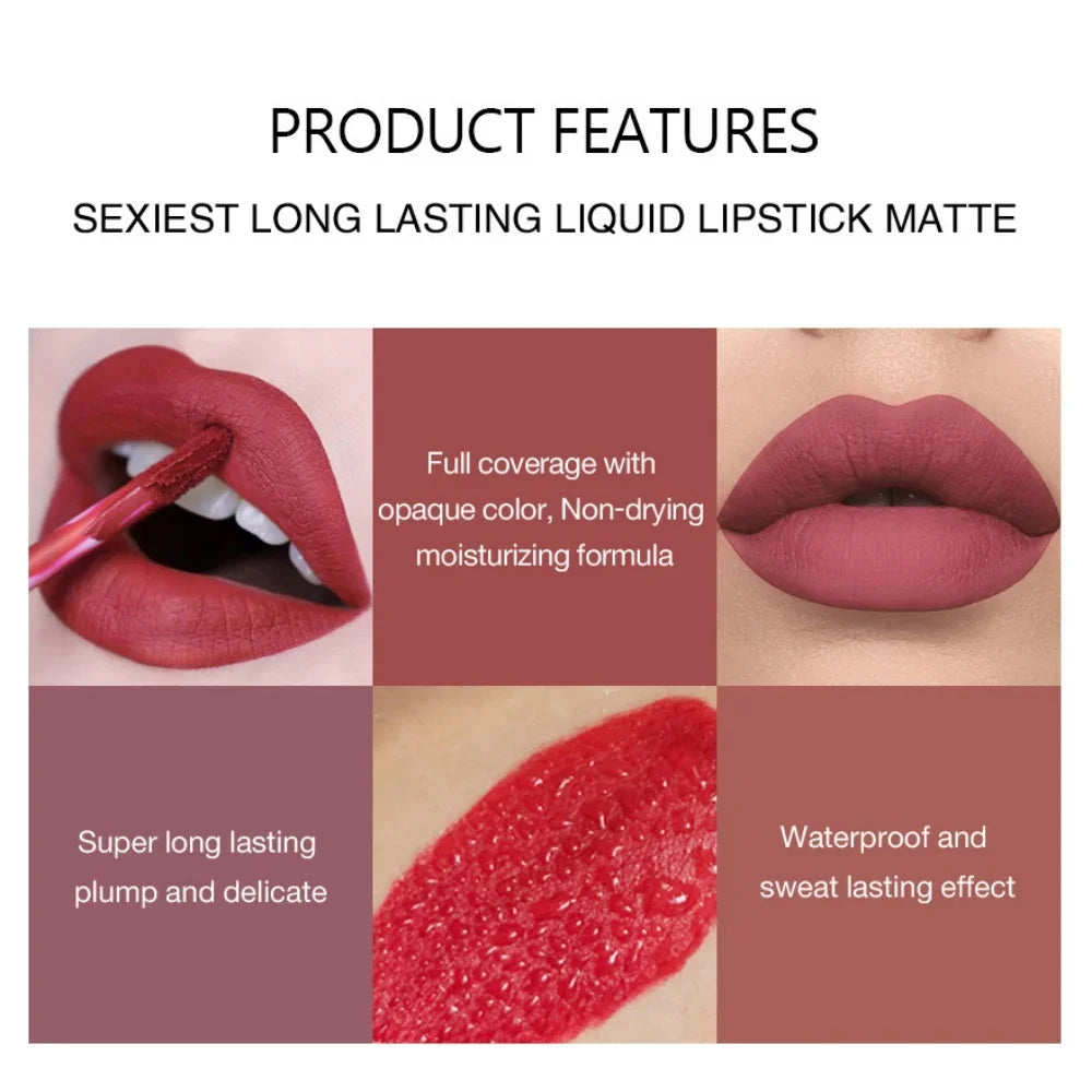 Gloss Labial Matte Sexy de Longa Duração - Velvet Red