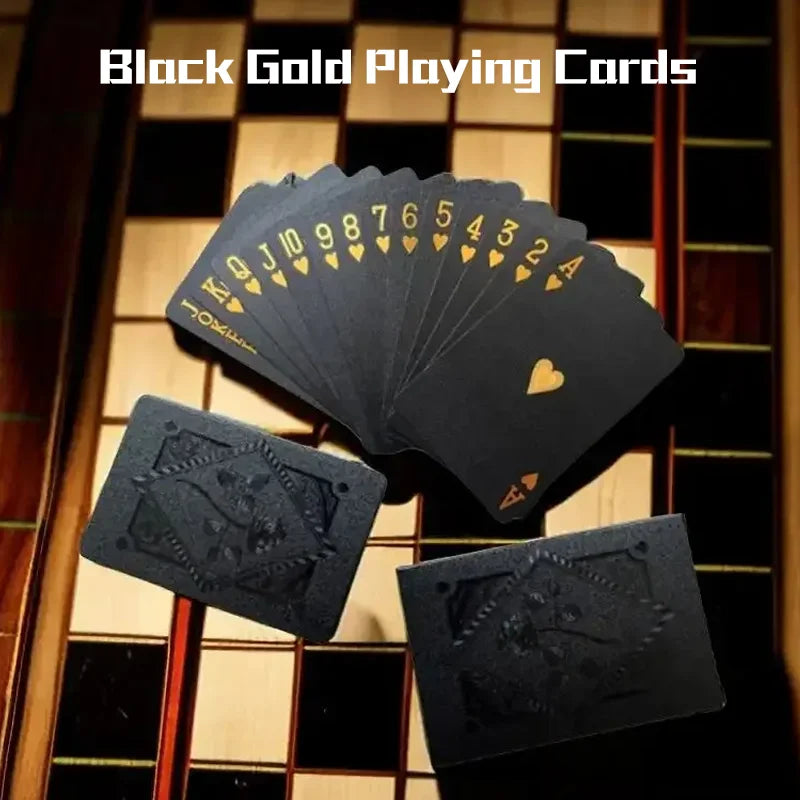 Baralho de Cartas Preto e Dourado, Jogo de Cartas à Prova D'Água, Traje de Pôker, Mágica Dmagic, Pacote de Coleção para Jogo de Tabuleiro