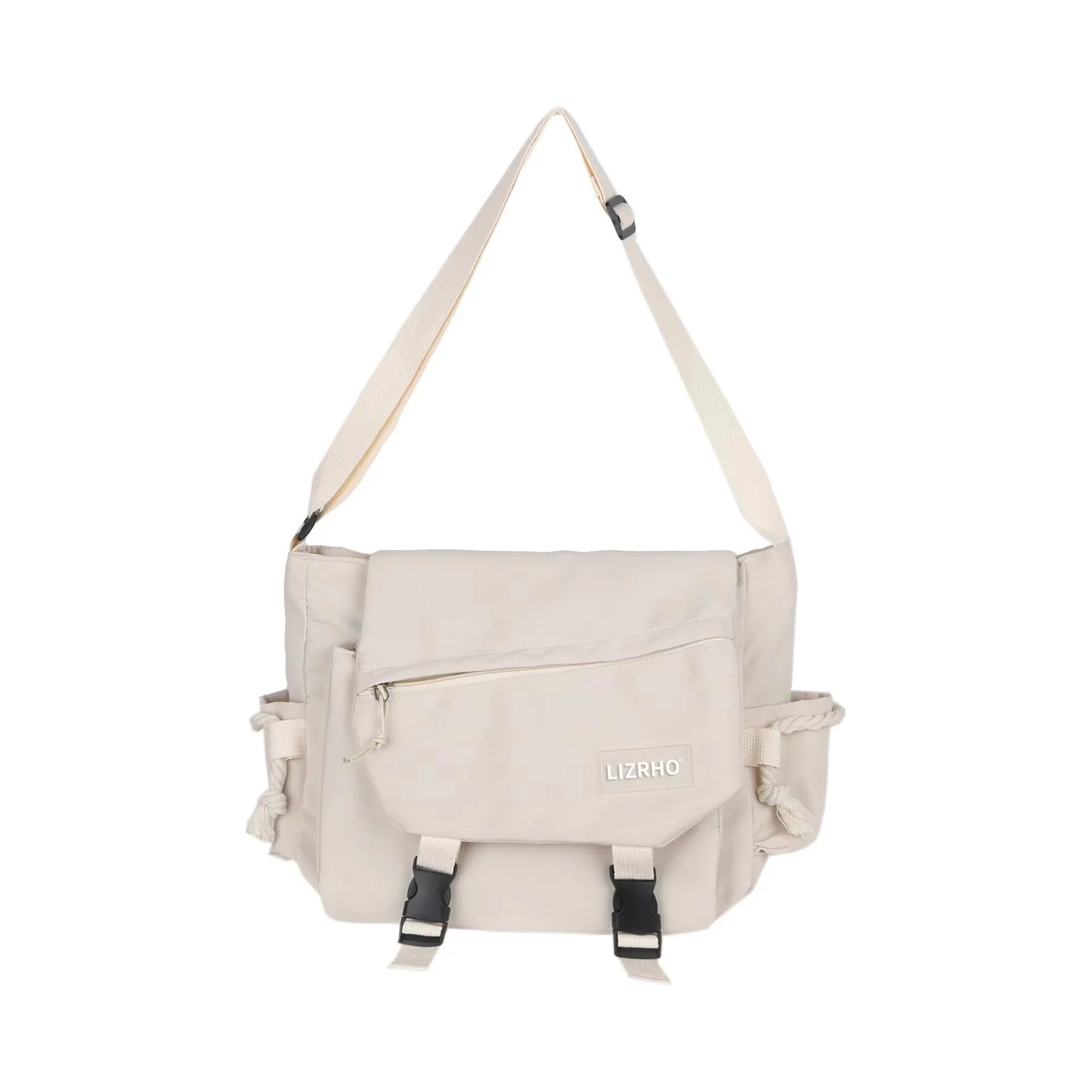 Bolsa de Ombro de Nylon para Mulheres, Grande Capacidade, Estilo Retrô, Tipo Carteiro, Bolsa Transversal