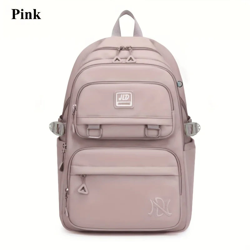 Mochila de Grande Capacidade para Estudantes - Mochila Casual Impermeável de Nylon, Bolsa de Ombro Dupla para Viagem e Faculdade