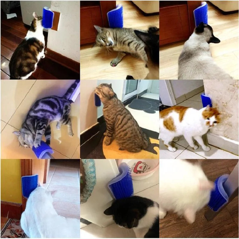 Arranhador e Massageador para Gatos - Escova de Cuidados, Remoção de Pelos e Escovação