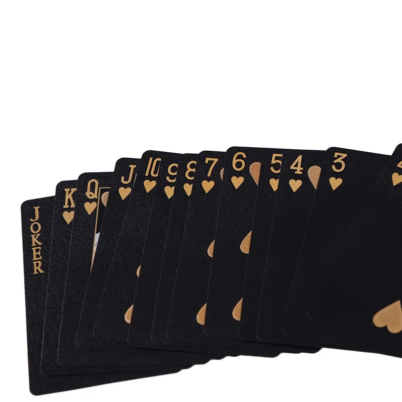 Baralho de Cartas Preto e Dourado, Jogo de Cartas à Prova D'Água, Traje de Pôker, Mágica Dmagic, Pacote de Coleção para Jogo de Tabuleiro
