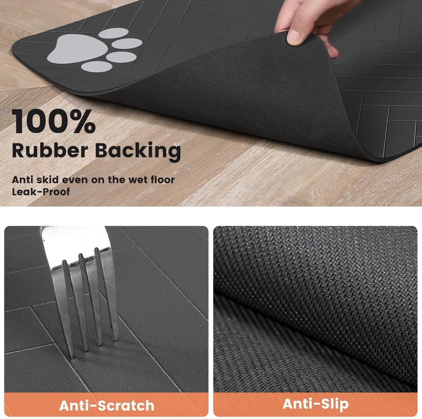 Tapete de Alimentação para Pet - Tapete Absorvente para Tigelas de Comida e Água, com Fundo de Borracha Impermeável, Tapete de Secagem Rápida para Cães e Gatos