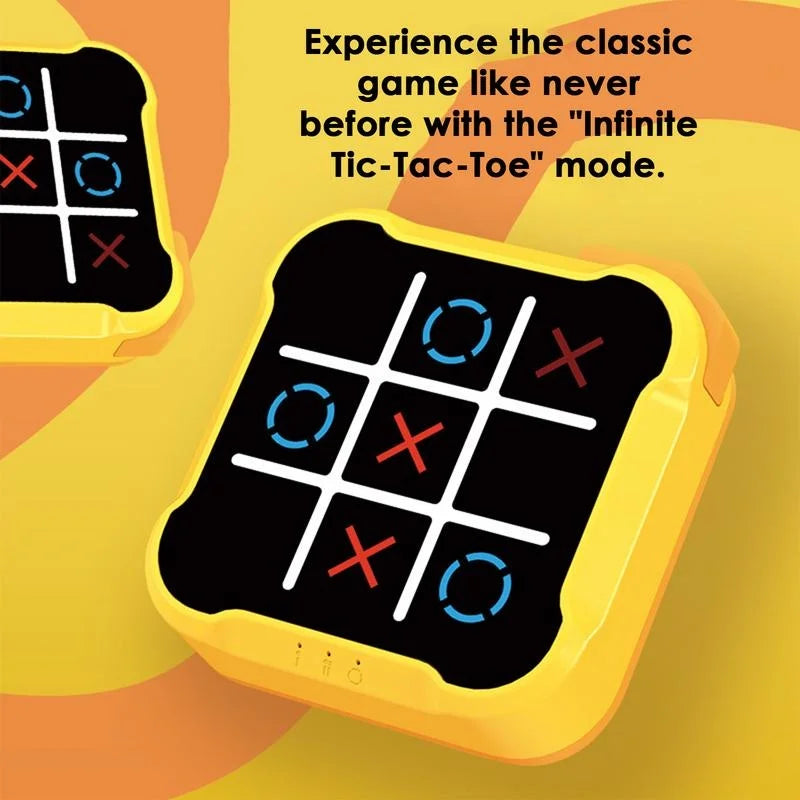 Jogo Eletrônico Multifuncional Tic-Tac-Toe - Jogo de Tabuleiro, Quebra-Cabeça Montessori, Jogo de Xadrez Portátil para Adultos e Crianças