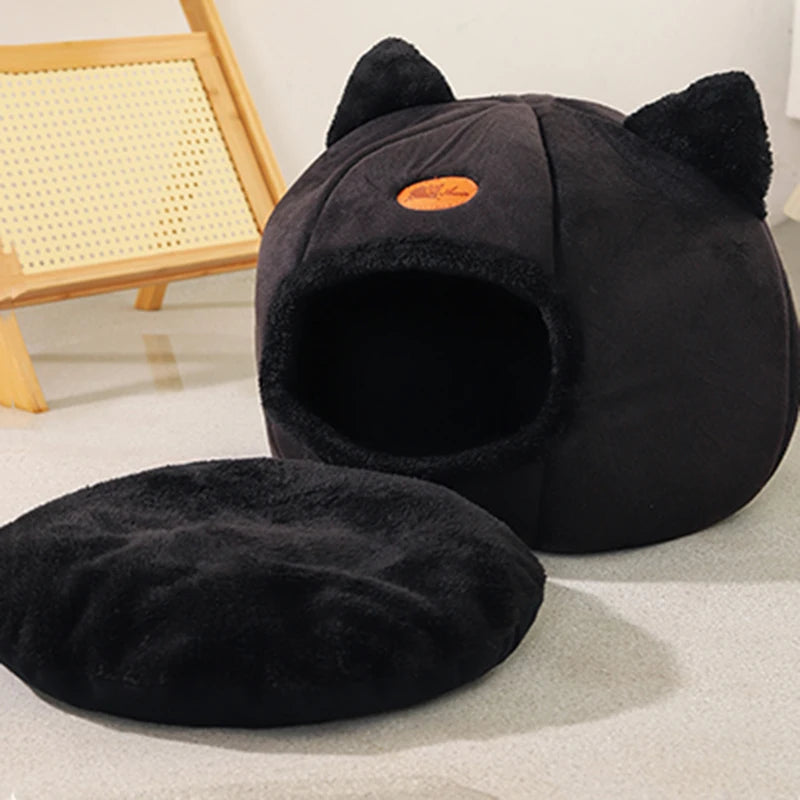Cama para Gato Inverno - Cesta Aconchegante de Descanso Profundo para Gatos e Pequenos Cães, Tenda para Pet, Ninho Aconchegante, Cama para Gato de Interior