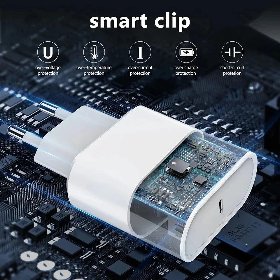 Carregador Original Apple 35W Rápido para iPhone (14, 13, 12, 11 Pro Max, XS, XR, 7, 8 Plus) USB-C com Cabo - Acessórios para Celular
