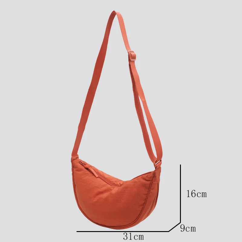 Bolsa Casual de Nylon Hobo Crossbody para Mulheres - Bolsa de Ombro Designer Grande Capacidade, Tote, Bolsa de Viagem, Shopper e Bolsa Feminina 2024