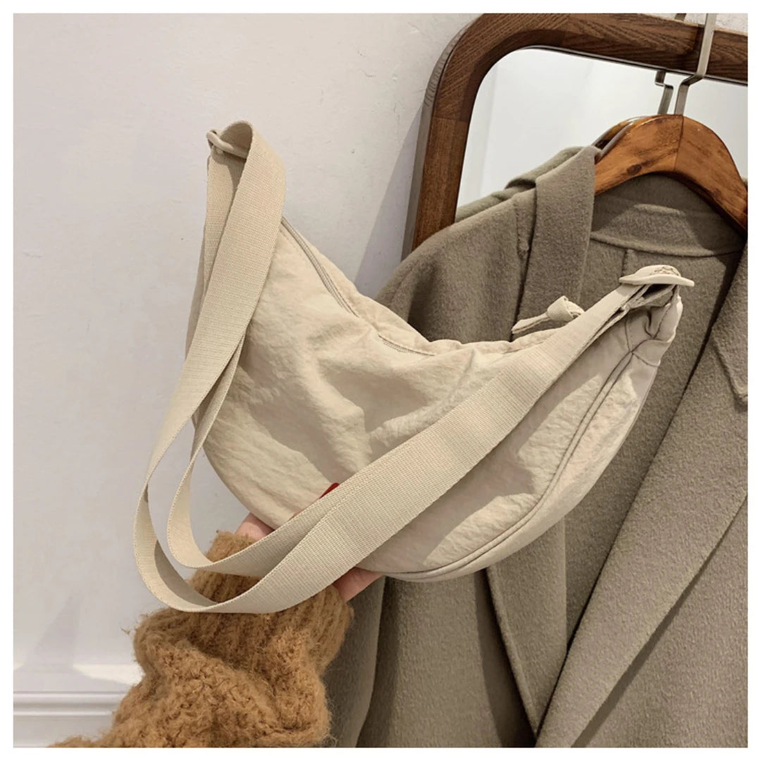 Bolsa Casual de Nylon Hobo Crossbody para Mulheres - Bolsa de Ombro Designer Grande Capacidade, Tote, Bolsa de Viagem, Shopper e Bolsa Feminina 2024