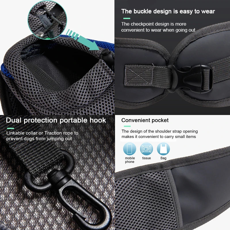 Mochila para Pet – Bolsa de Transporte para Gatos e Cães, Bolsa de Ombro, Sling de Malha, Saco de Transporte para Viagens e Passeios