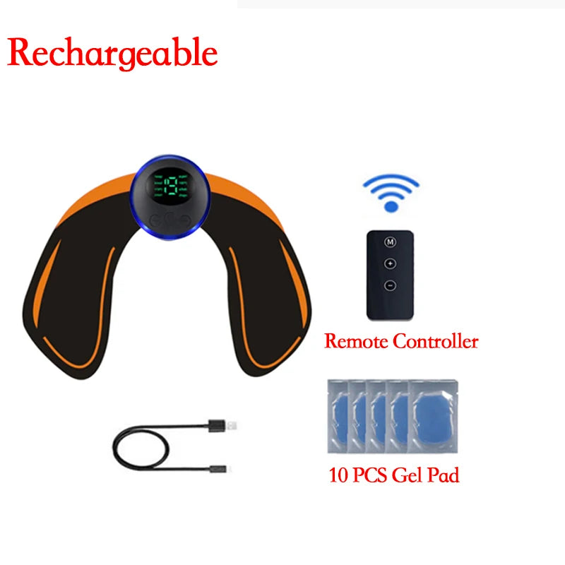 Estimulador Muscular Inteligente USB Recarregável EMS Elétrico Adesivo Abdominal Treinamento Braço Pescoço Massageador Corporal Fitness Emagrecedor