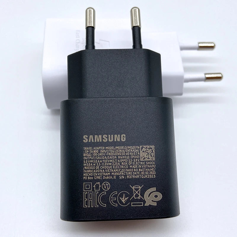 Carregador Super Rápido Samsung 25W USB Tipo C – Adaptador para Galaxy S24, S23, S20, S21, S22 Plus, A54, A34, Z Flip, Z Fold 5 e 6