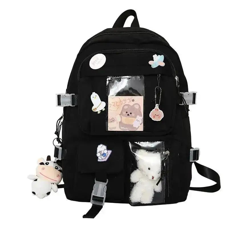 Mochila Fofa para Meninas, Mochilas Escolares para Estudantes, Adolescentes, com Bolsos, Mochila para Laptop para Mulheres - Estilo Harajuku