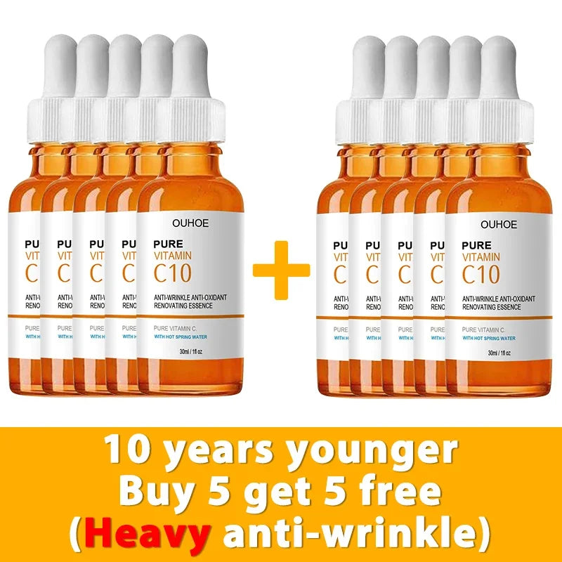 Sérum Facial de Vitamina C | Remover Rugas e Firmar a Pele | Anti-Envelhecimento e Clareador de Pele