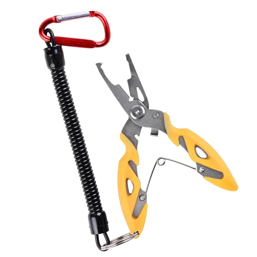Alicate de Pesca Multifuncional - Ferramenta Completa para Acessórios de Pesca, Tesoura para Linha, Alicate de Encaixe e Pega para Peixes