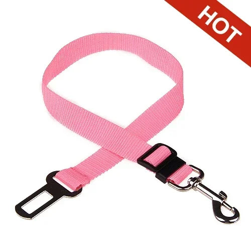Cinto de Segurança Ajustável para Carro - Cinto de Assento para Pet, Cadeado de Segurança para Cães e Gatos, Arnês e Guia de Tração para Veículos