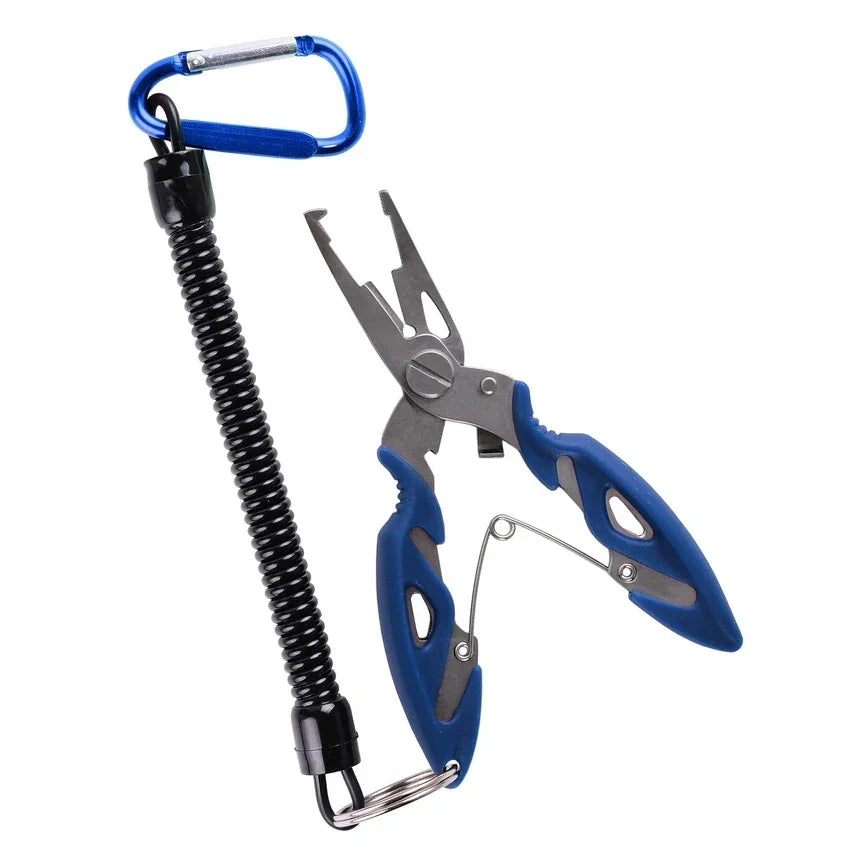 Alicate de Pesca Multifuncional - Ferramenta Completa para Acessórios de Pesca, Tesoura para Linha, Alicate de Encaixe e Pega para Peixes