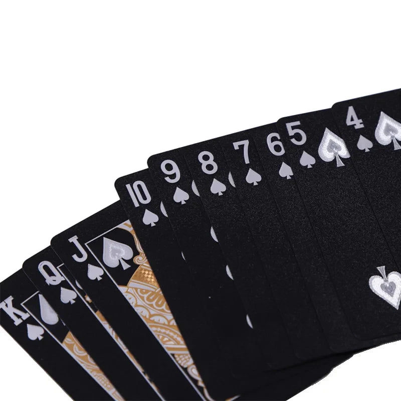 Baralho de Cartas Preto e Dourado, Jogo de Cartas à Prova D'Água, Traje de Pôker, Mágica Dmagic, Pacote de Coleção para Jogo de Tabuleiro