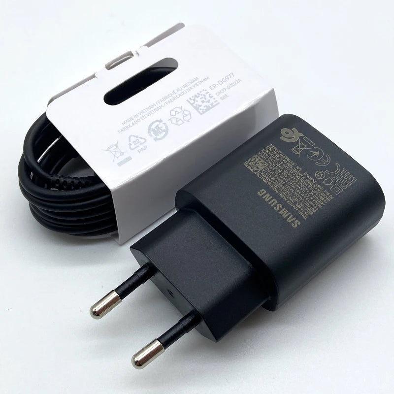 Carregador Super Rápido Samsung 25W USB Tipo C – Adaptador para Galaxy S24, S23, S20, S21, S22 Plus, A54, A34, Z Flip, Z Fold 5 e 6