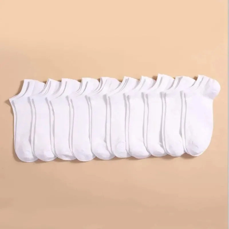 Pares de Meias Casuais Unissex, Cor Lisa, Meias Curtas Respirável, Confortáveis, Antiodor e Absorventes de Suor para Homens e Mulheres