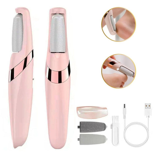 Lixadeira Elétrica para Pés com Lixa, Elimina Calos, Portátil, Recarga USB