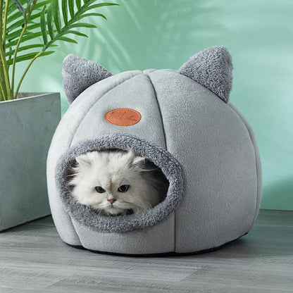 Cama para Gato Inverno - Cesta Aconchegante de Descanso Profundo para Gatos e Pequenos Cães, Tenda para Pet, Ninho Aconchegante, Cama para Gato de Interior