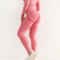 Leggings Femininas de Fitness, Sem Costura, Cintura Alta, Elásticas, Sólidas, para Yoga, Academia, Corrida, Secagem Rápida, Efeito Push Up, Calças Slim para Mulheres