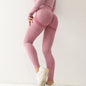 Leggings Femininas de Fitness, Sem Costura, Cintura Alta, Elásticas, Sólidas, para Yoga, Academia, Corrida, Secagem Rápida, Efeito Push Up, Calças Slim para Mulheres