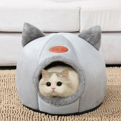 Cama para Gato Inverno - Cesta Aconchegante de Descanso Profundo para Gatos e Pequenos Cães, Tenda para Pet, Ninho Aconchegante, Cama para Gato de Interior