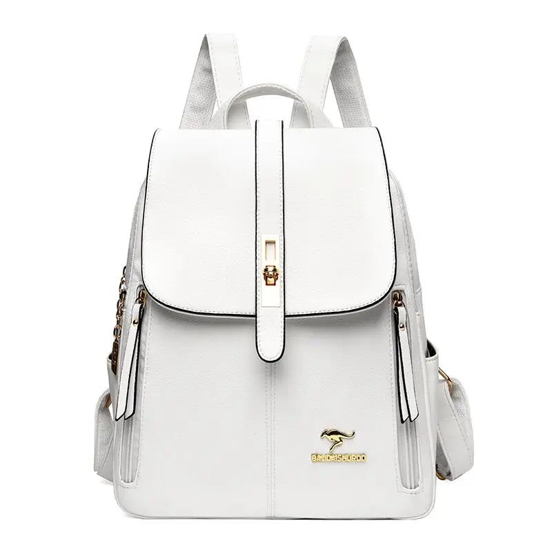 Mochila de Couro Luxuosa para Mulheres - Mochila Casual, Vintage e Elegante para Meninas e Adolescentes