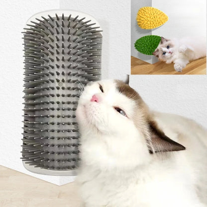 Arranhador e Massageador para Gatos - Escova de Cuidados, Remoção de Pelos e Escovação