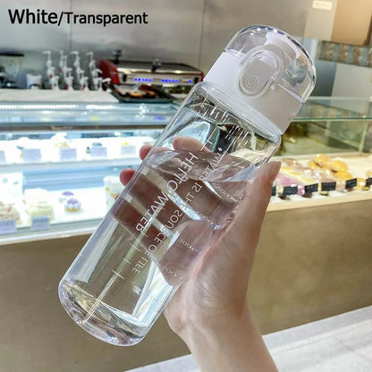 Garrafa de Água Esportiva Transparente 780ml - Porta-Garrafa de Viagem e Academia