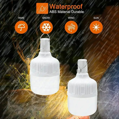 Luz de Emergência 60W – Lanternas LED USB Recarregáveis para Camping, Hiking, Esportes e Entretenimento ao Ar Livre