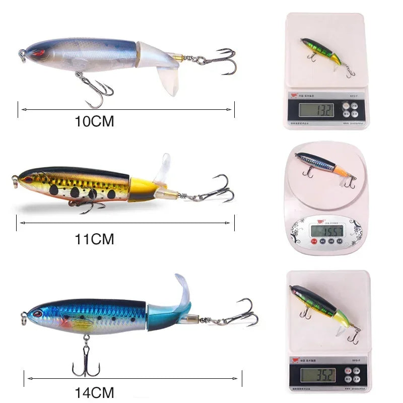 Isca Artificial Whopper Popper 10cm/14cm com Cauda Rotativa Soft - 1 Peça