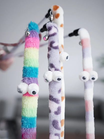 Varinha de Brinquedo para Gato com Penas - Brinquedo Interativo de Teaser Colorido