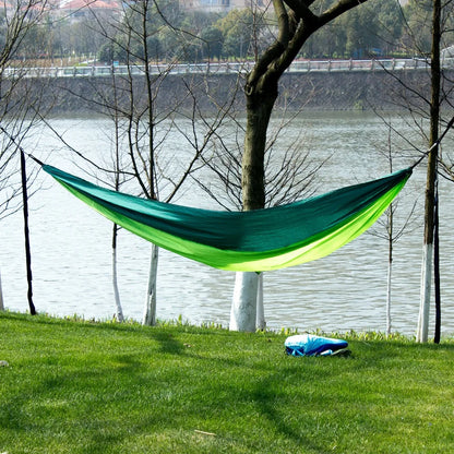Rede de Camping Portátil em Tecido de Pára-quedas de Nylon - Tamanho Único e Duplo para Atividades ao Ar Livre, Caminhadas e Jardim