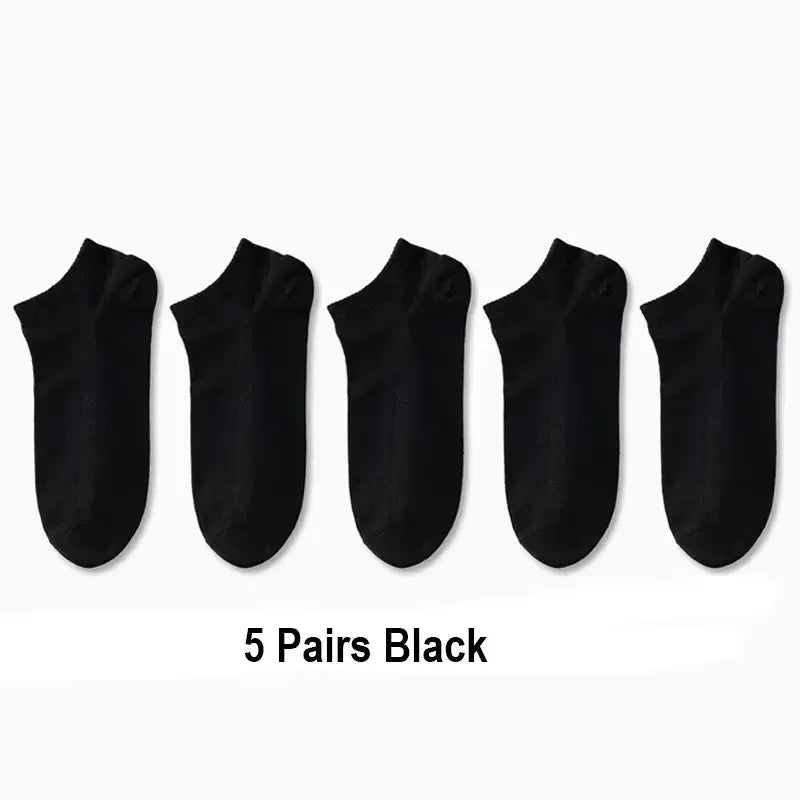 Pares de Meias Casuais Unissex, Cor Lisa, Meias Curtas Respirável, Confortáveis, Antiodor e Absorventes de Suor para Homens e Mulheres