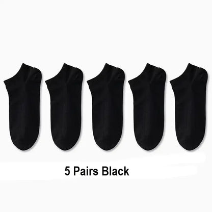 Pares de Meias Casuais Unissex, Cor Lisa, Meias Curtas Respirável, Confortáveis, Antiodor e Absorventes de Suor para Homens e Mulheres