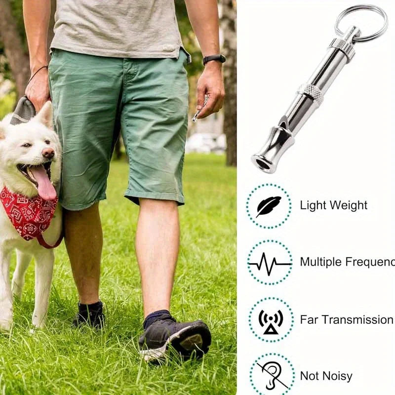 Peças de Apito para Cães para Parar de Latir, Apito com Som Ajustável, Apito Profissional com Chaveiro para Chamar o Pet (Cachorro, Gato, Filhote).