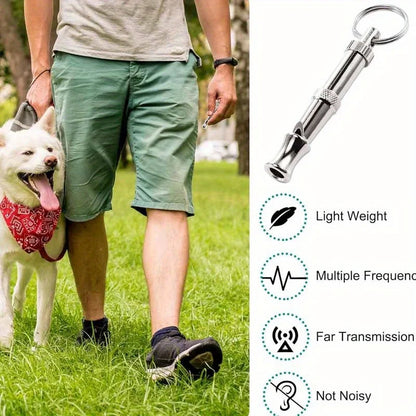 Peças de Apito para Cães para Parar de Latir, Apito com Som Ajustável, Apito Profissional com Chaveiro para Chamar o Pet (Cachorro, Gato, Filhote).