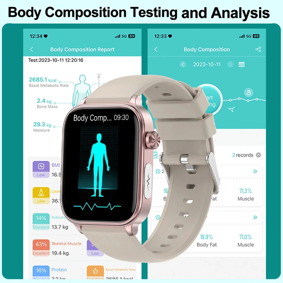 Novo Smartwatch para Homens com Diagnóstico Médico AI - Monitoramento de Lipídios no Sangue, Ácido Úrico, Glicose no Sangue, ECG+PPG, Chamadas Bluetooth, e Funções de Saúde