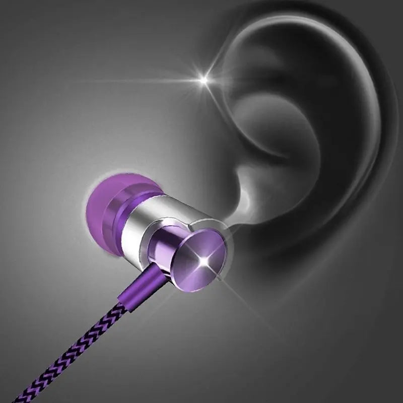 Fones de Ouvido In-Ear com Fio, Cancelamento de Ruído, Design Ergonômico, Estéreo para Esportes e Uso Diário