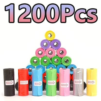 120 Rolos de Sacos para Fezes de Cães, Sacos para Limpeza de Fezes de Cães, Suprimentos para Pets, 15 Sacos/Rolo, Refil de Sacos de Lixo para Animais de Estimação